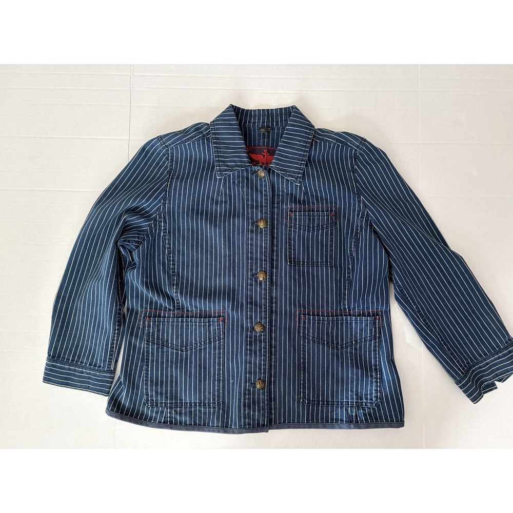 Ralph Lauren LJC‎ Vintage Railroad Stripe Utility Chore Coat Jacket XL Rare